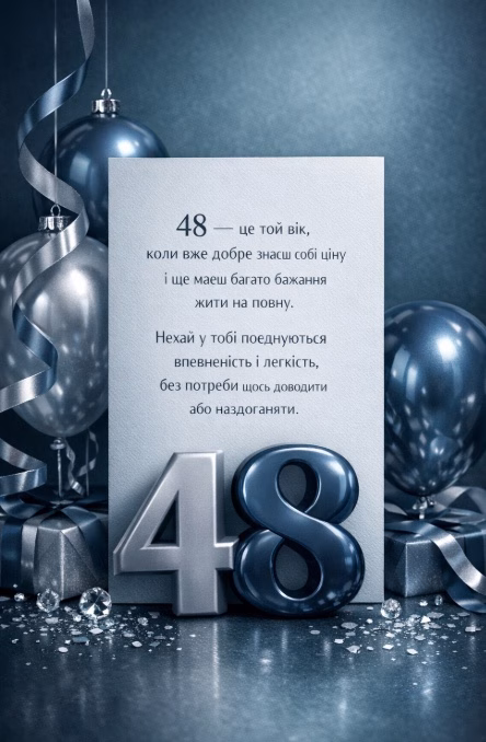 Привітання з днем народження на 48 років