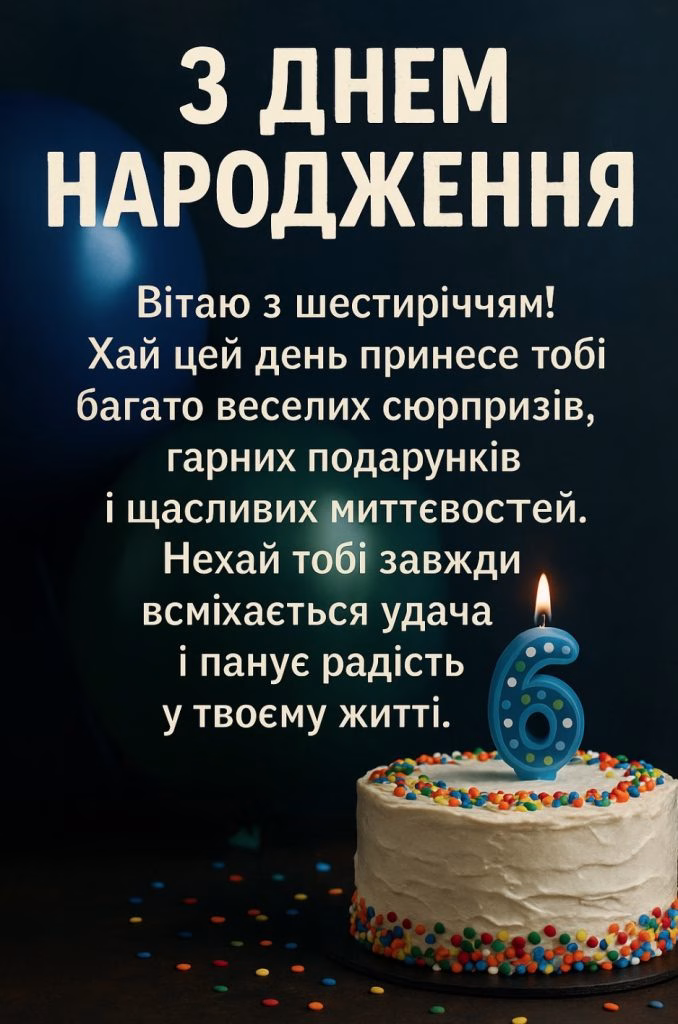 День рождения ребенка 6 лет