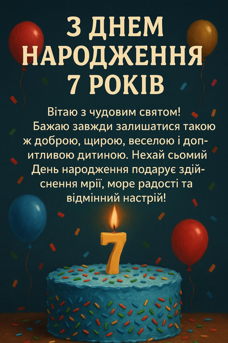 День рождения ребенка 7 лет