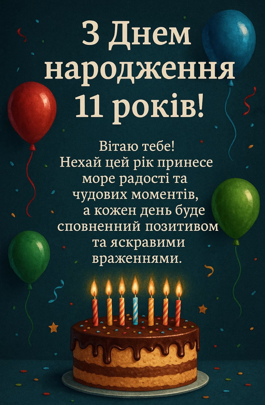 Поздравления с днем рождения на 11 лет