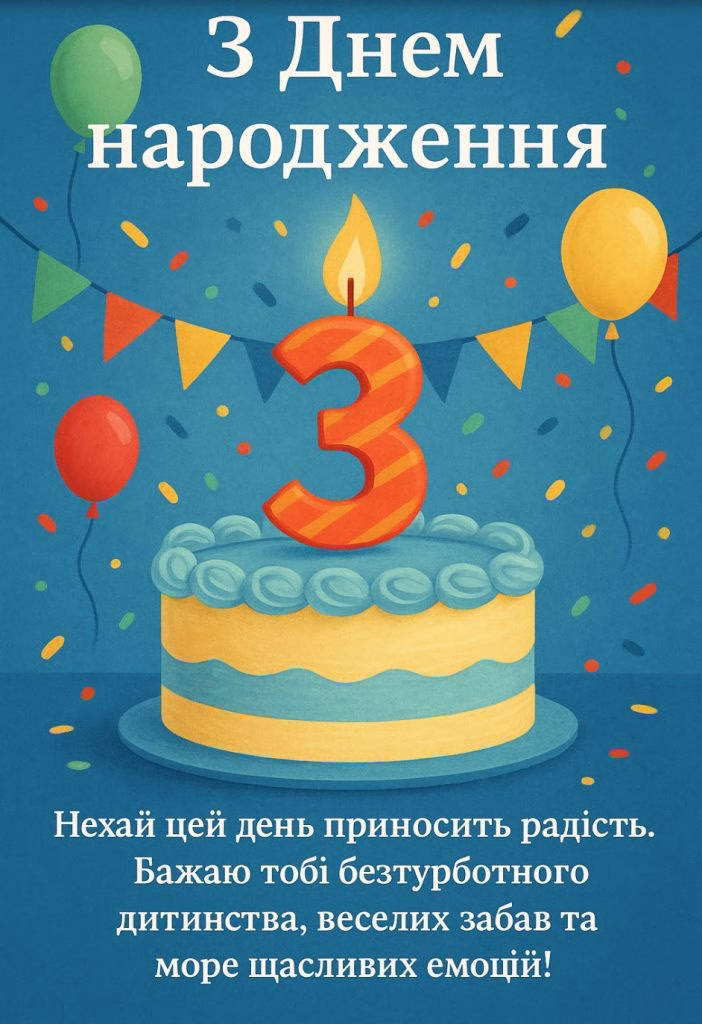 Поздравления с днем рождения на 3 года