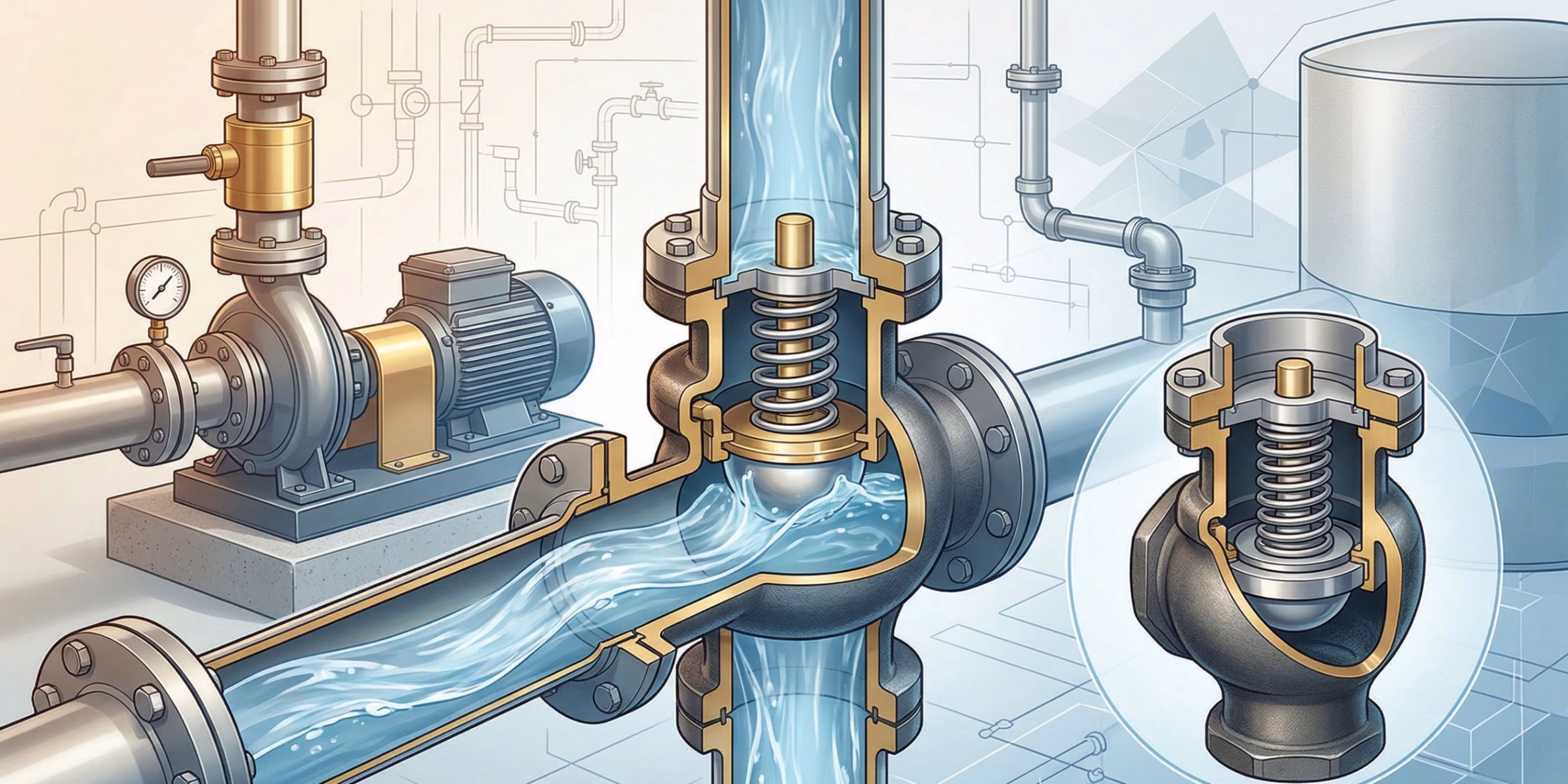 Зворотний клапан для насосної станції